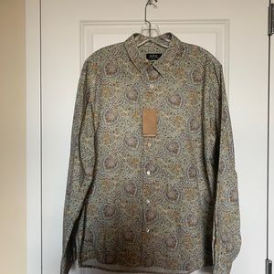 Rue Madame Paris A.P.C. Men’s casual button down multi color shirt. Size L.